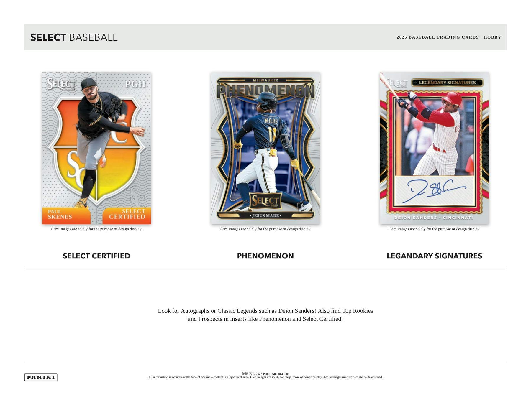 2025 Panini Select Baseball Hobby Box (3 Autos or Mem) - MLB Hobby Box