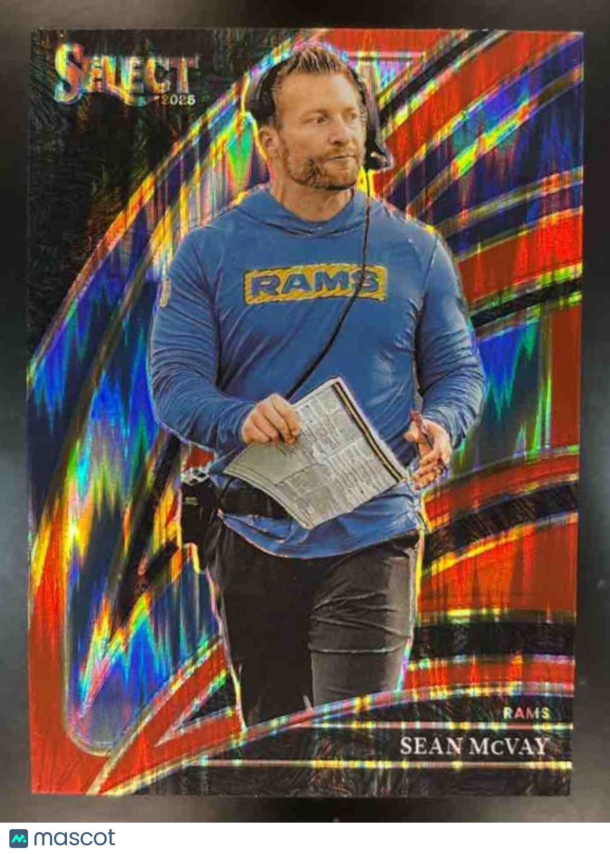 2025 Panini Select Sean McVay Club Level Red Shock /249 #221 Los Angeles Rams - Sports Cards