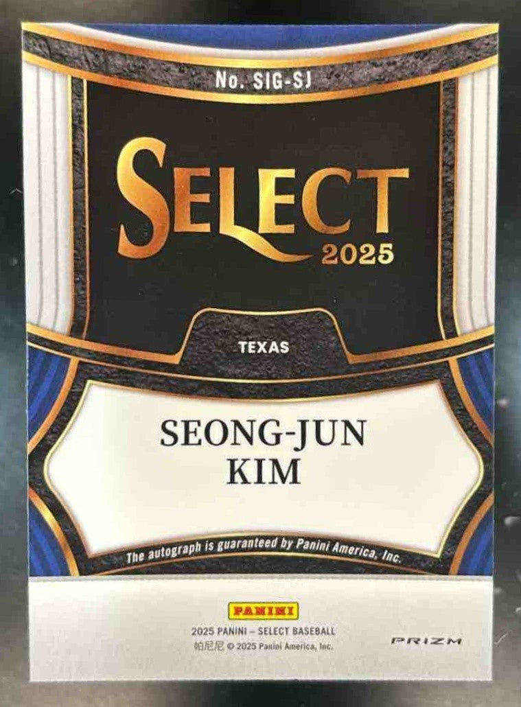 2025 Panini Select Seong-Jun Kim Signatures (Silver) #SIG-SK Auto Texas Rangers - Sports Cards