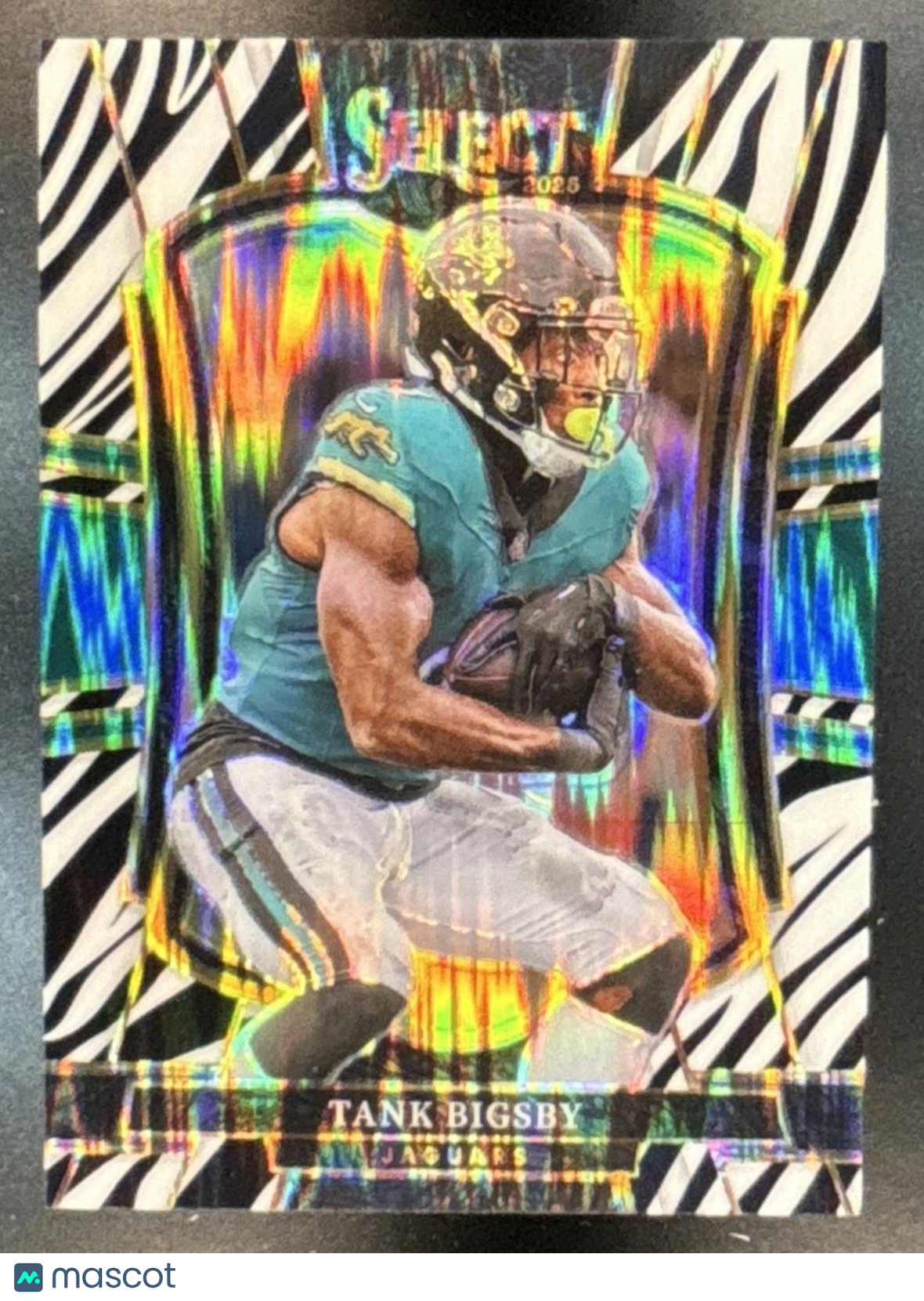 2025 Panini Select Tank Bigsby Zebra Prizm Shock #129 Jacksonville Jaguars - Sports Cards