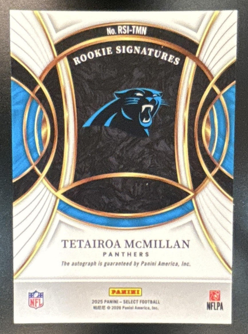 2025 Panini Select Tetairoa McMillan Rookie Signatures RC Auto Carolina Panthers - Sports Cards