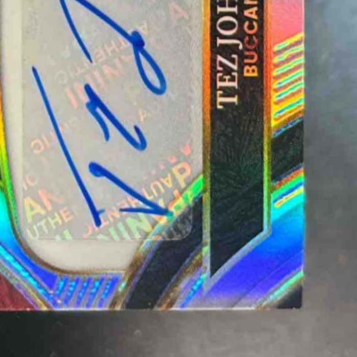 2025 Panini Select Tez Johnson Patch Auto Prizm /249 RC Tampa Bay Buccaneers - Sports Cards