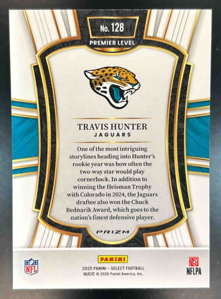 2025 Panini Select Travis Hunter Silver Prizm #128 RC Jacksonville Jaguars - Sports Cards