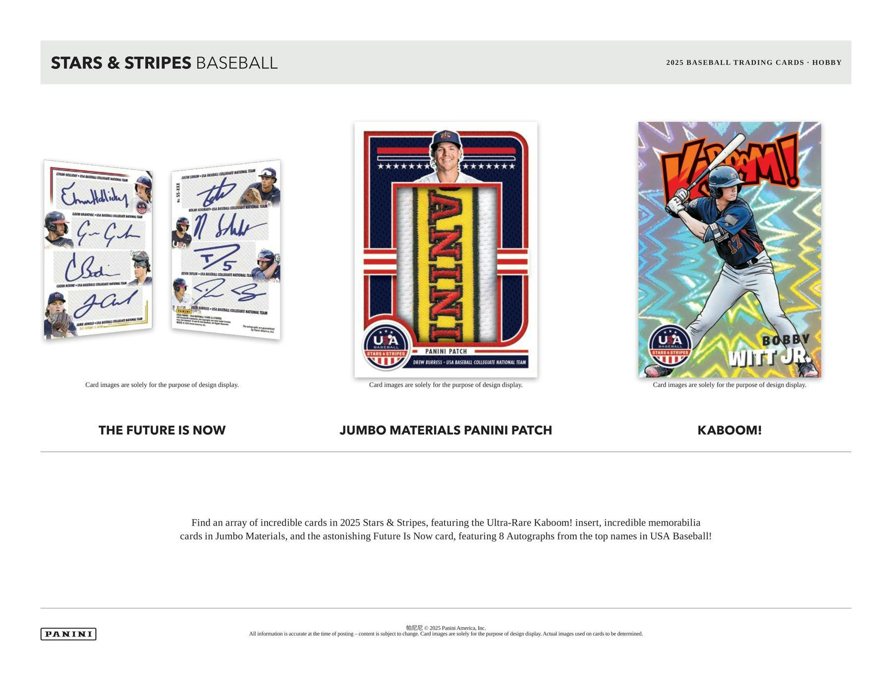 2025 Panini USA Stars & Stripes Baseball Hobby Box (7 Auto or Mem) - MLB hobby