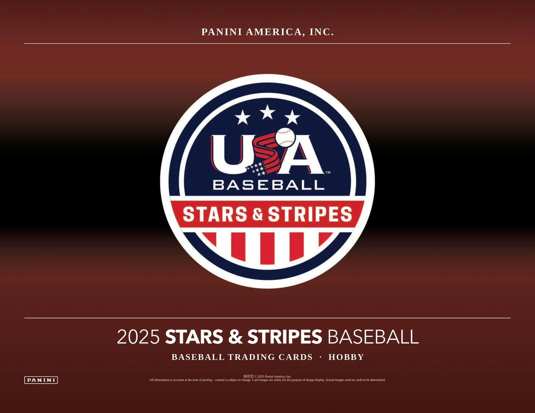 2025 Panini USA Stars & Stripes Baseball Hobby Box (7 Auto or Mem) - MLB hobby
