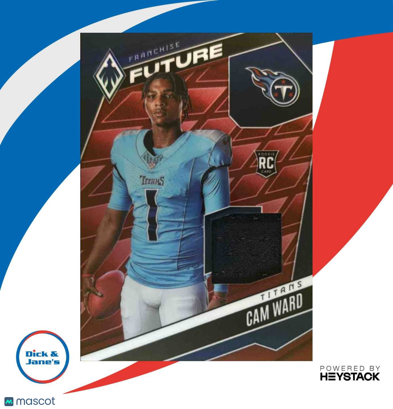 2025 Phoenix Cam Ward Franchise Future Material Red /249 MEM RC Tennessee Titans - Sports Cards