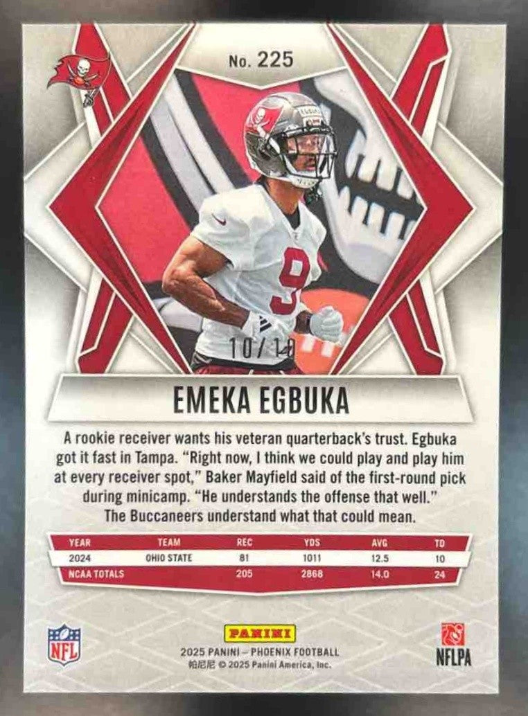 2025 Phoenix Emeka Egbuka Gold Pandora BOOK END 10/10 #225 RC Buccaneers - Sports Cards