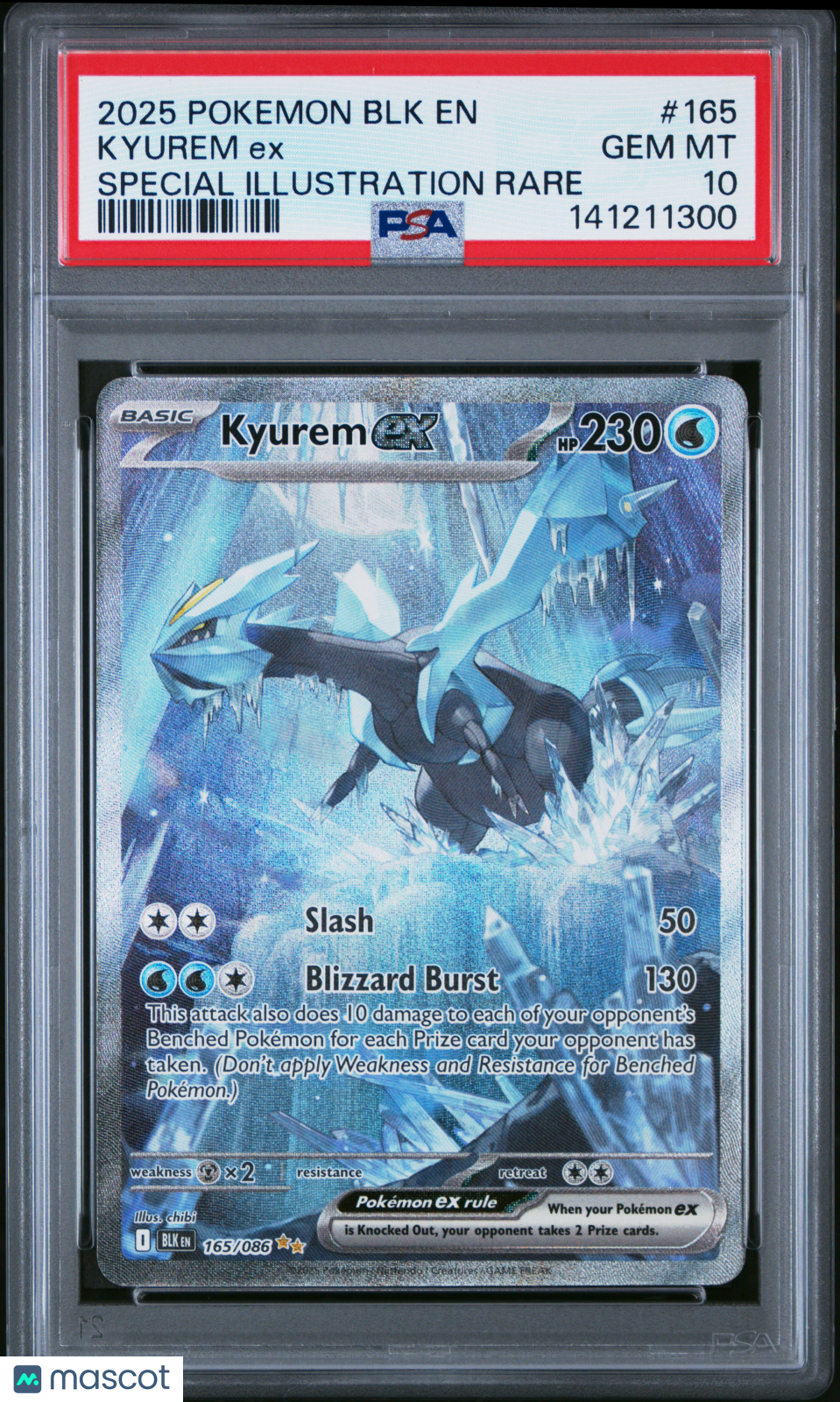 2025 Pokemon BLK EN-Black Bolt Kyurem EX #165 Special Illustration Rare PSA 10 - Graded TCG/CCG
