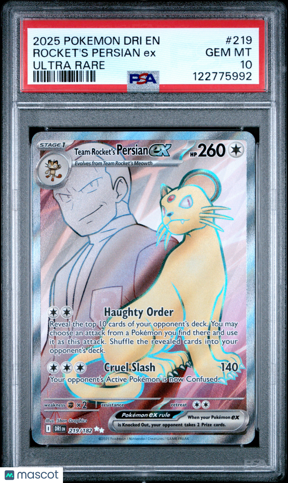 2025 Pokemon Destined Rivals Rocket's Persian EX #219