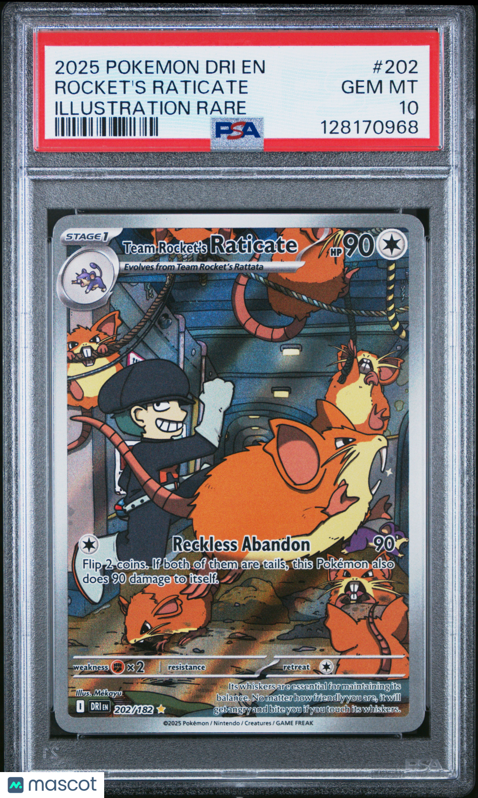 2025 Pokemon Destined Rivals Rocket’s Raticate #202 IR PSA 10 GEM MINT - Graded TCG/CCG