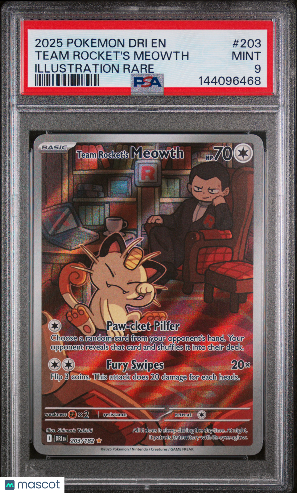 2025 Pokemon Destined Rivals Team Rocket's Meowth #203