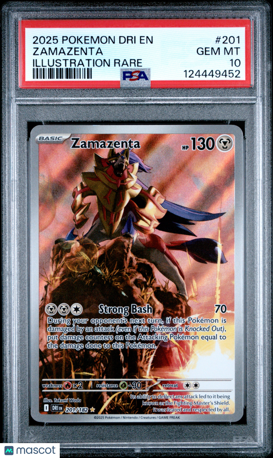 2025 Pokemon Destined Rivals Zamazenta #201 Illustration Rare PSA 10 GEM MINT - Graded TCG/CCG