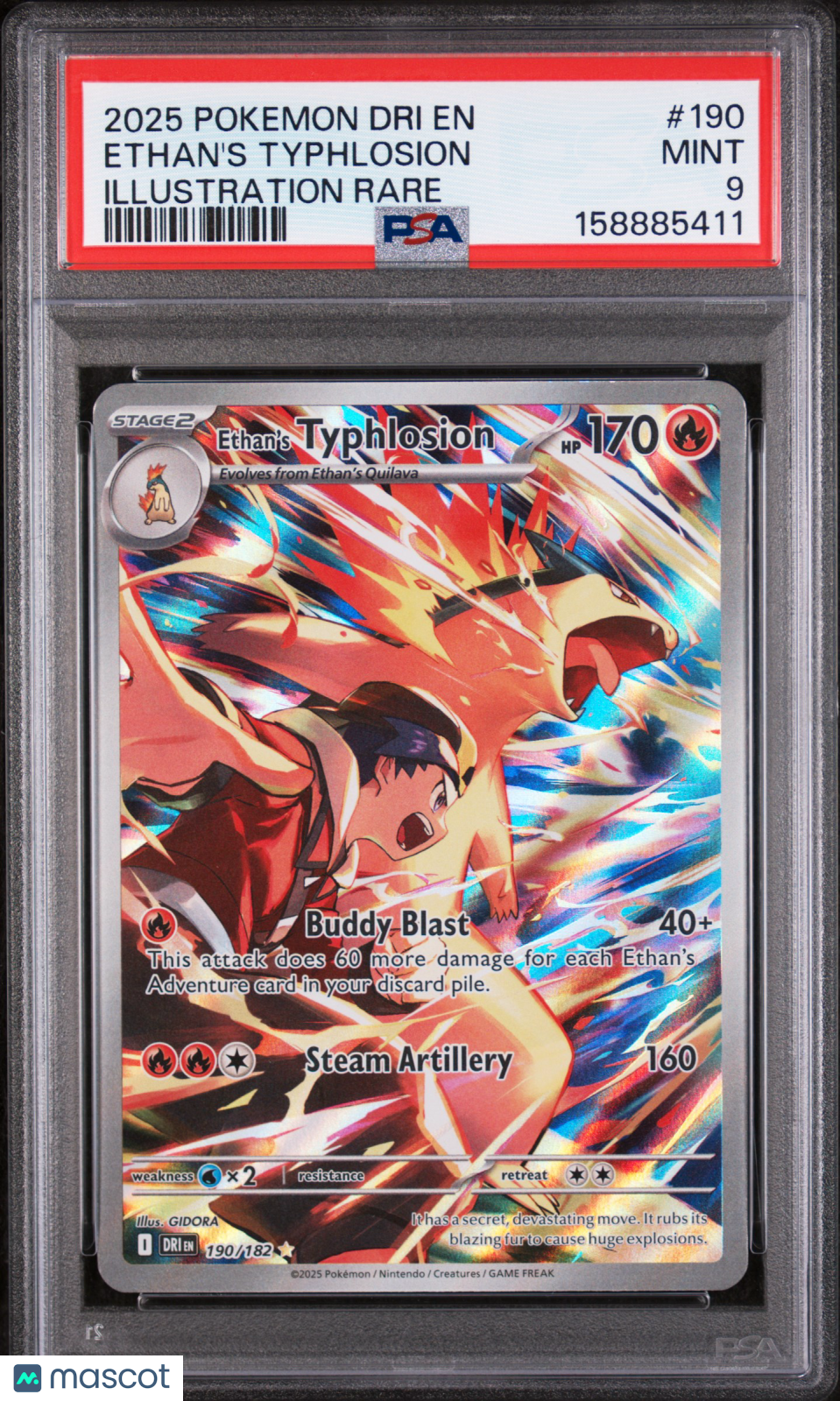 2025 Pokemon Dri EN-Destined Rivals Ethan’s Typhlosion Illustration Rare PSA 9 - Graded TCG/CCG