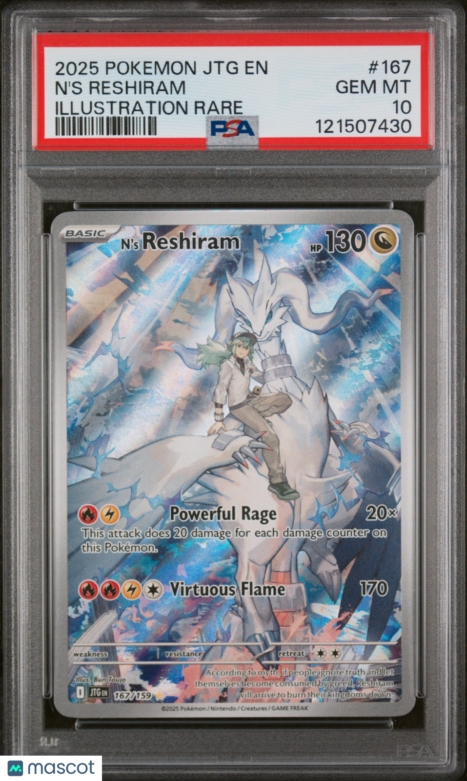 2025 Pokemon Journey Together N’S Reshiram 167 Illustration Rare PSA 10 GEM MINT - Graded TCG/CCG