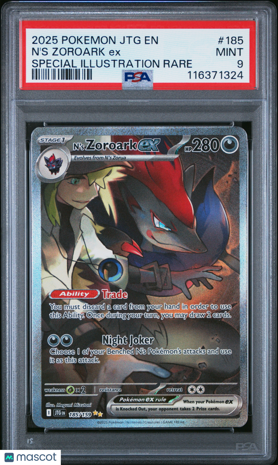2025 Pokemon Journey Together N'S Zoroark EX #185 SIR