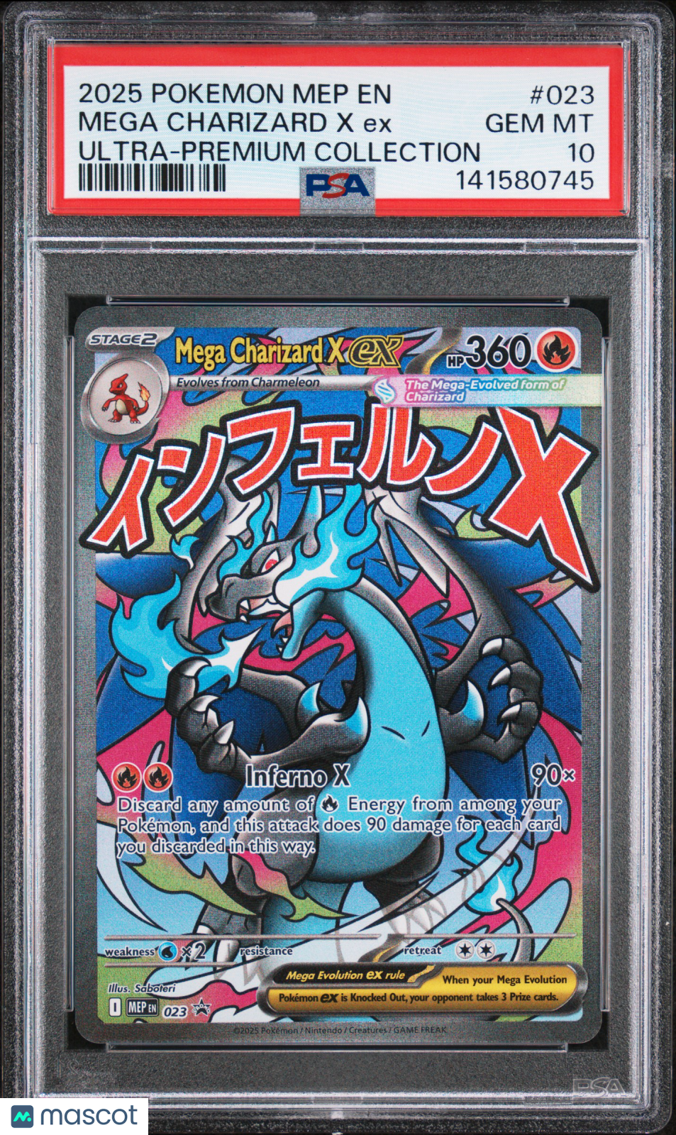 2025 Pokemon ME Promo Mega Charizard X EX #023 Ultra-Premium Collection PSA 10 - Graded TCG/CCG
