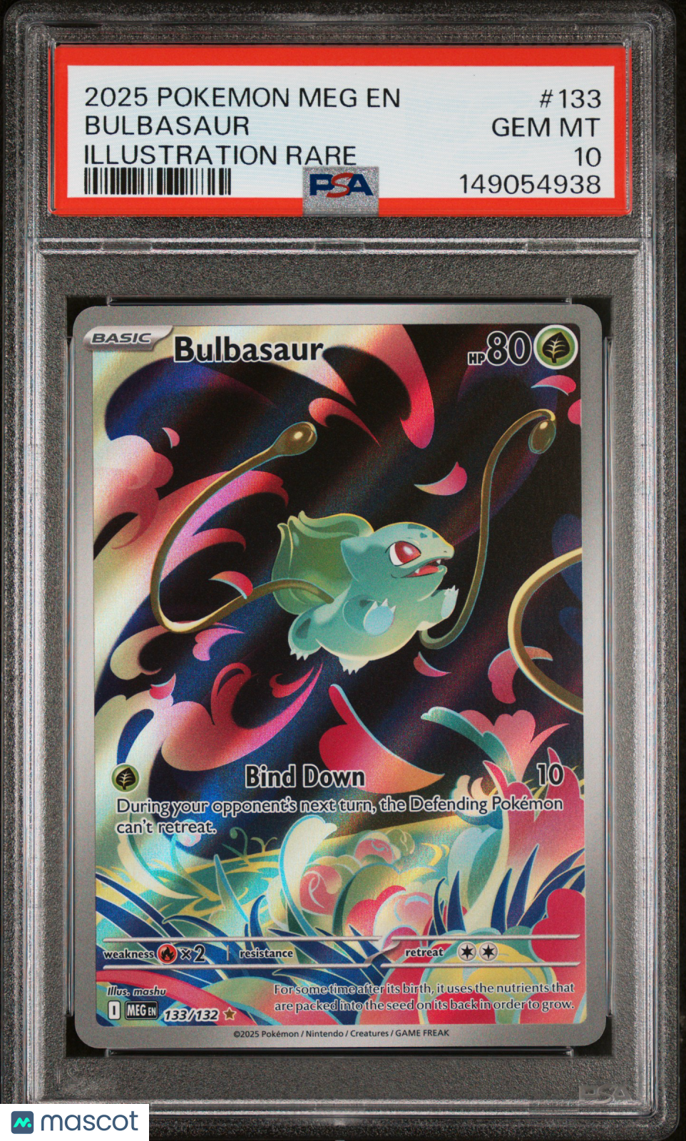 2025 Pokemon Mega Evolution Bulbasaur #133 Illustration Rare PSA 10 GEM MINT - Graded TCG/CCG