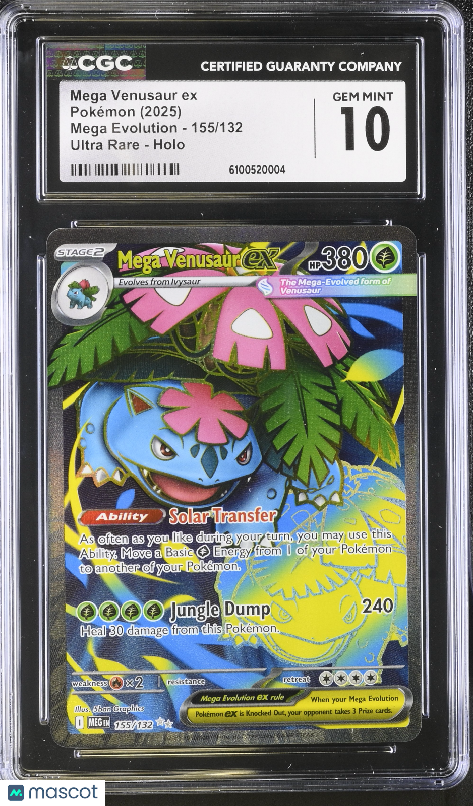 2025 Pokemon Mega Evolution Mega Venusaur ex #155/132 Ultra Rare CGC 10 GEM MINT - Graded TCG/CCG