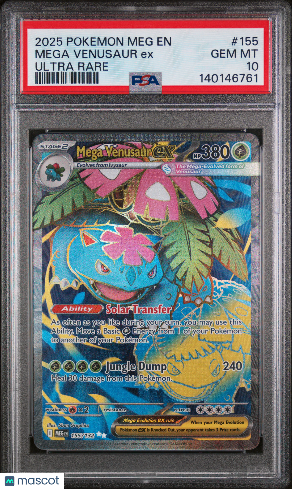 2025 Pokemon Mega Evolution Mega Venusaur EX #155 Ultra Rare PSA 10 GEM MINT - Graded TCG/CCG