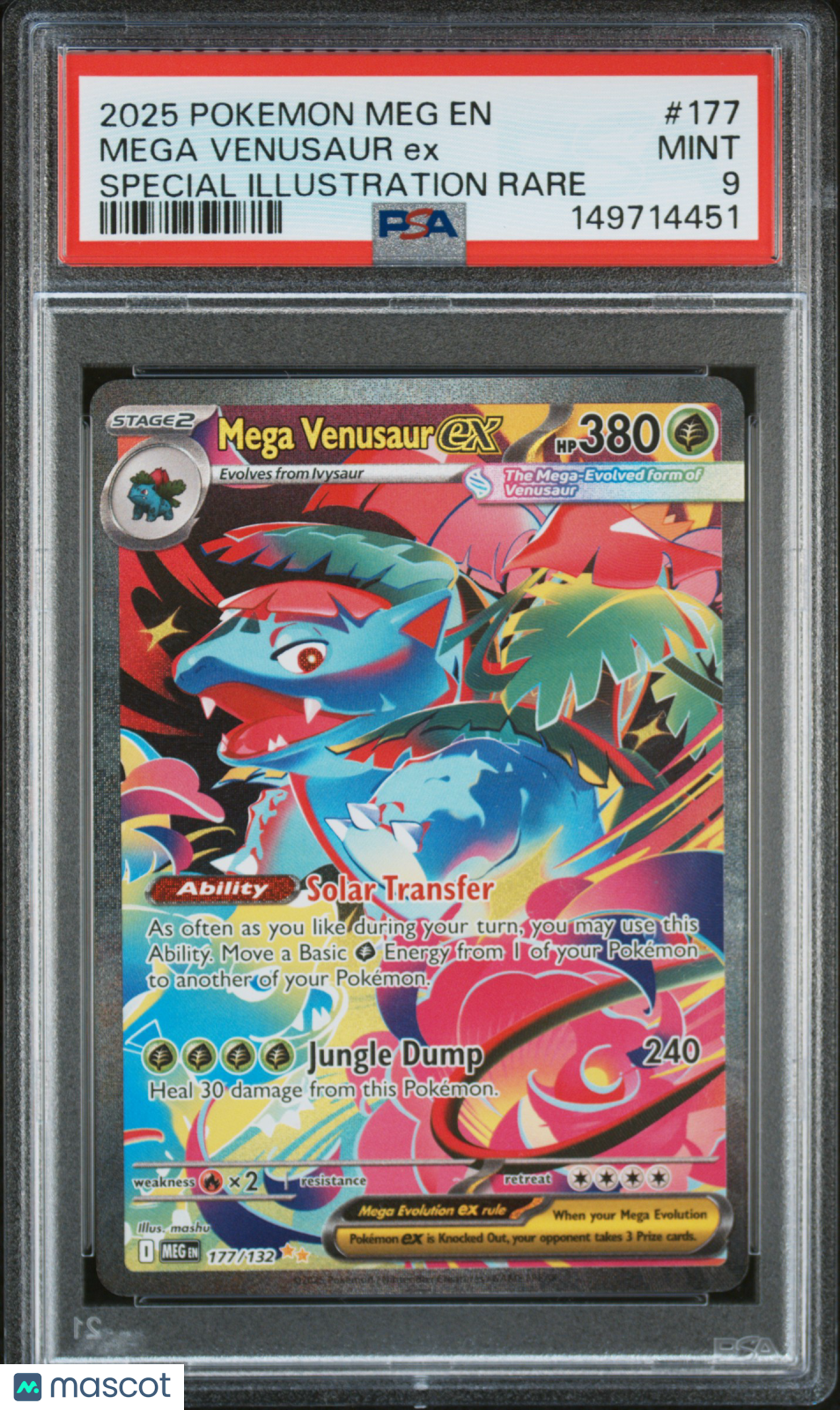 2025 Pokemon Mega Evolution Mega Venusaur EX #177 SIR PSA 9 MINT - Graded TCG/CCG
