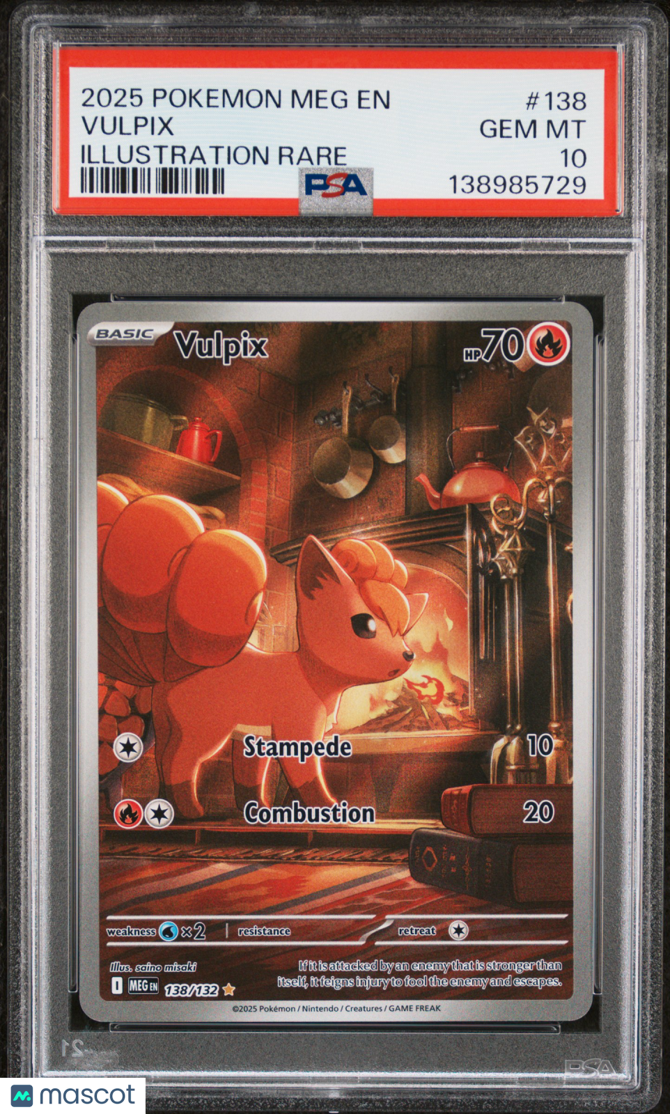 2025 Pokemon Mega Evolution Vulpix #138 Illustration Rare PSA 10 GEM MINT - Graded TCG/CCG