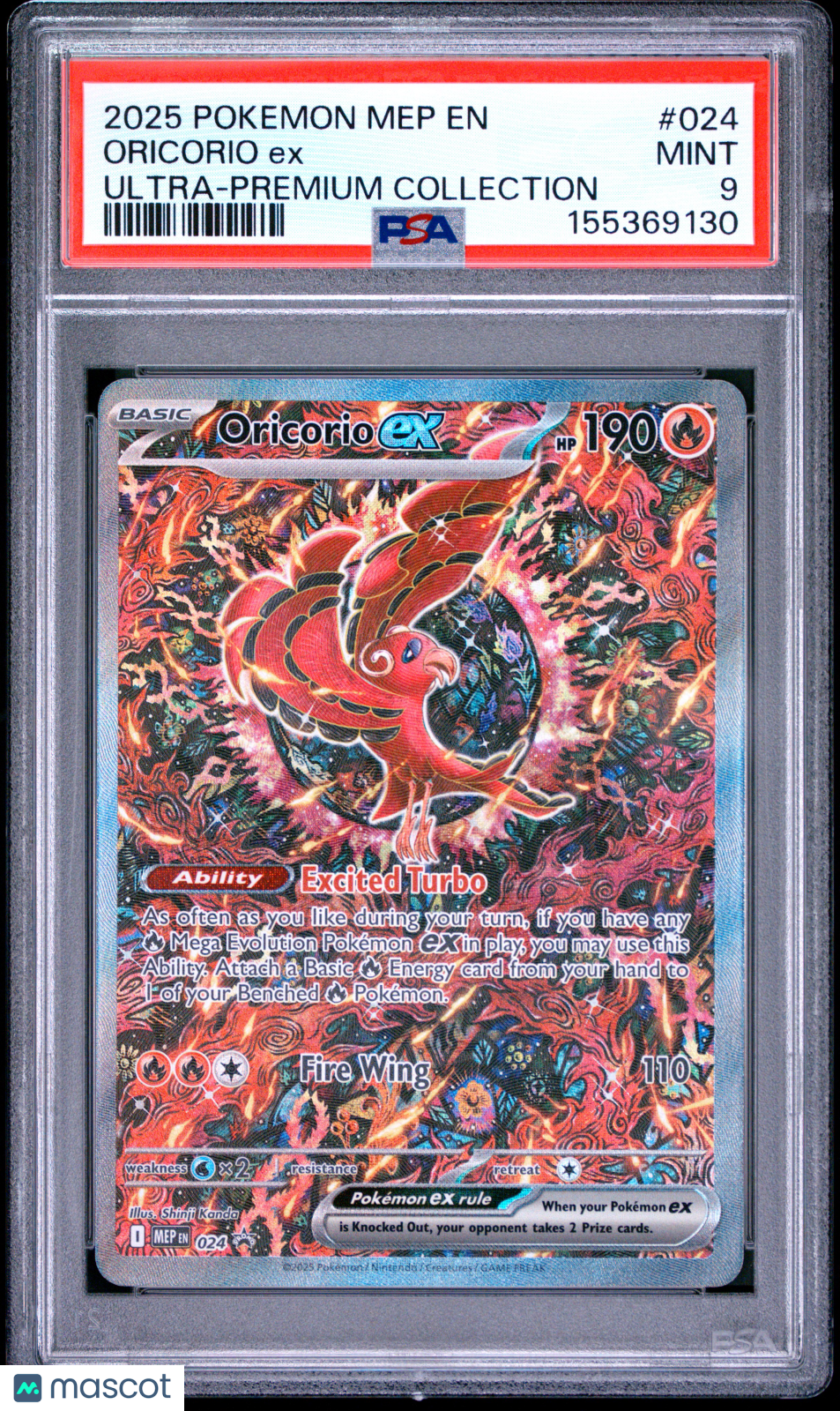 2025 Pokemon Mep EN- Black Star Promo Oricorio EX Ultra-Premium Collection PSA 9 - Graded TCG/CCG
