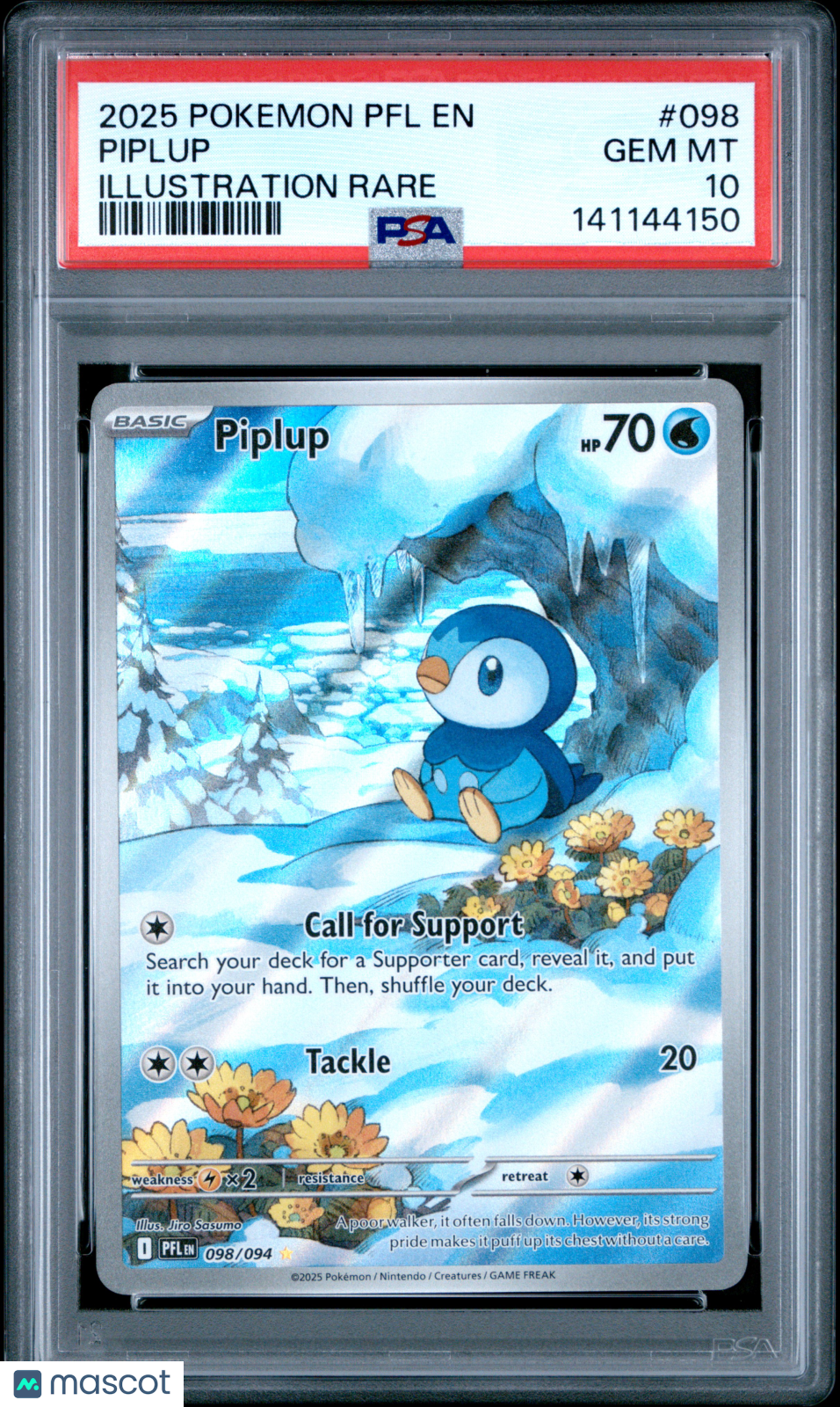 2025 Pokemon PFL EN-Phantasmal Flames Piplup #098 Illustration Rare PSA 10 - Graded TCG/CCG