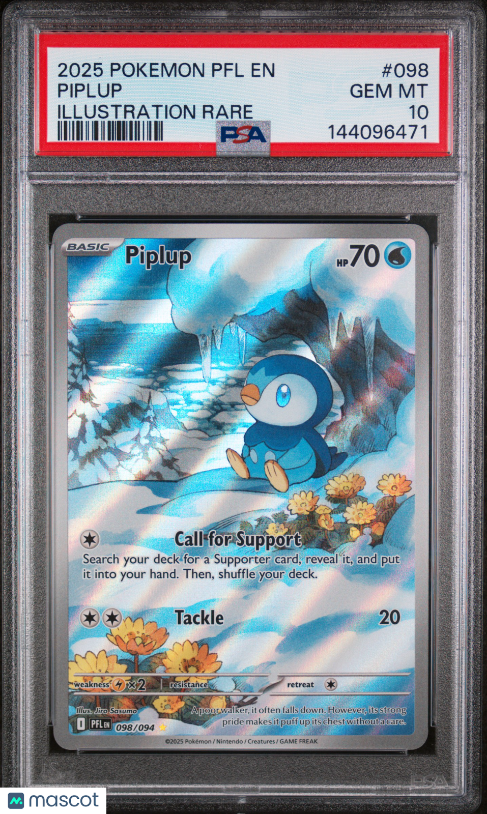 2025 Pokemon Phantasmal Flames Piplup #098 Illustration Rare PSA 10 GEM MINT - Graded TCG/CCG