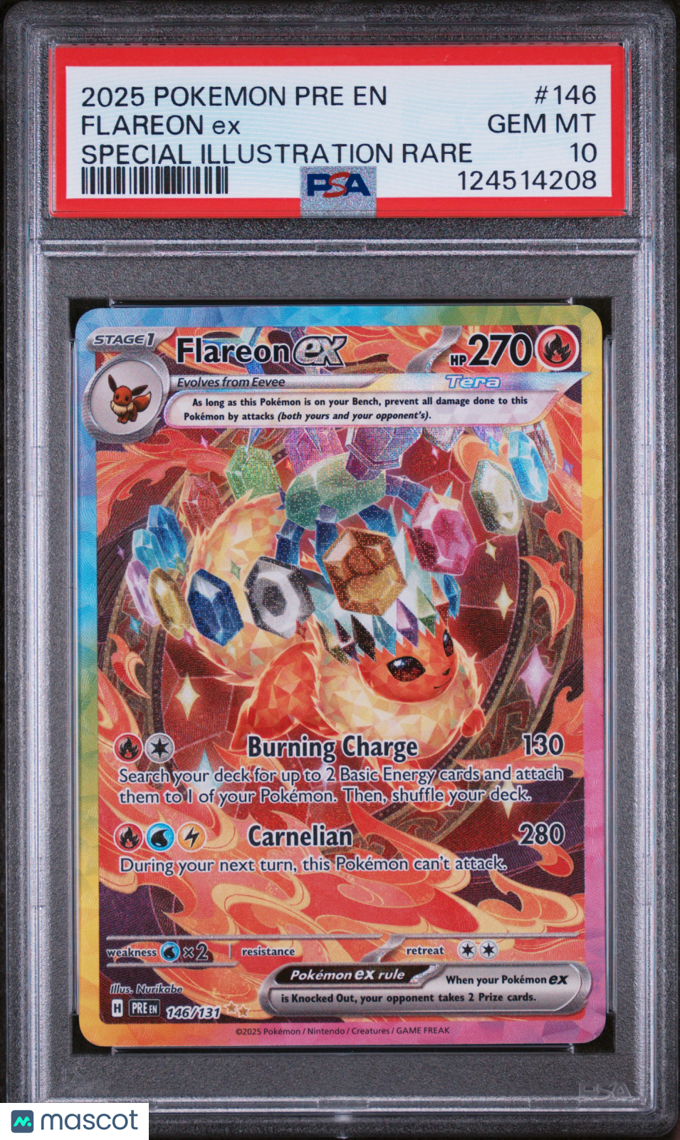 2025 Pokemon Prismatic Evolutions Flareon EX #146 SIR PSA 10 GEM MINT - Graded TCG/CCG