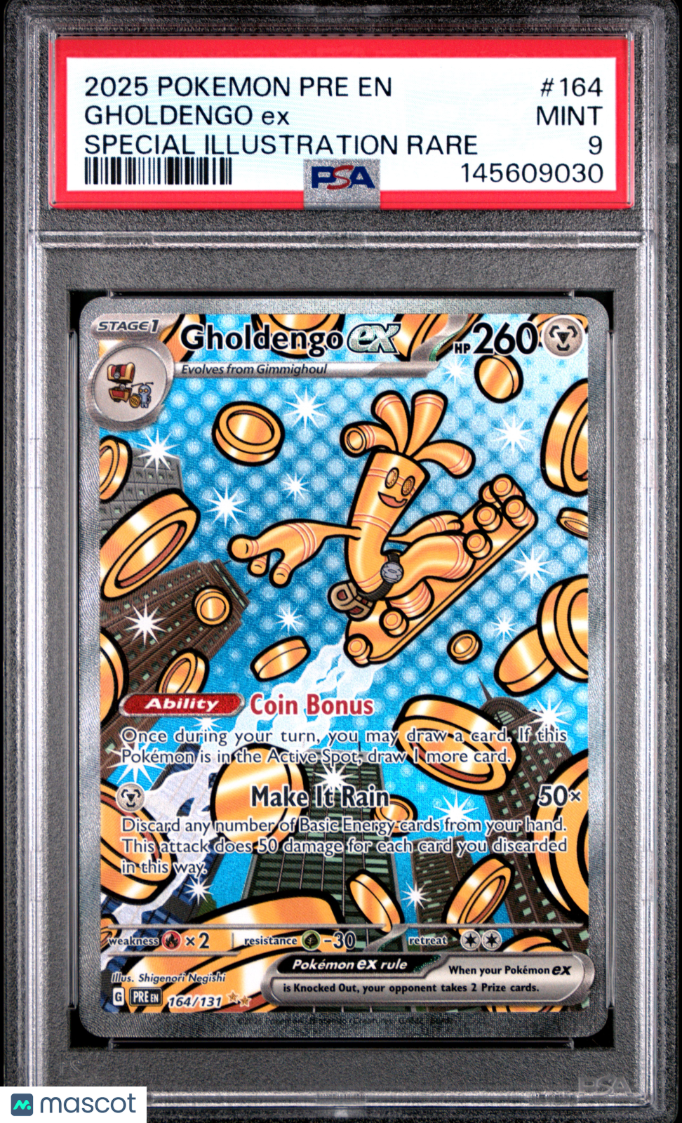 2025 Pokemon Prismatic Evolutions Gholdengo EX #164 SIR PSA 9 MINT - Graded TCG/CCG