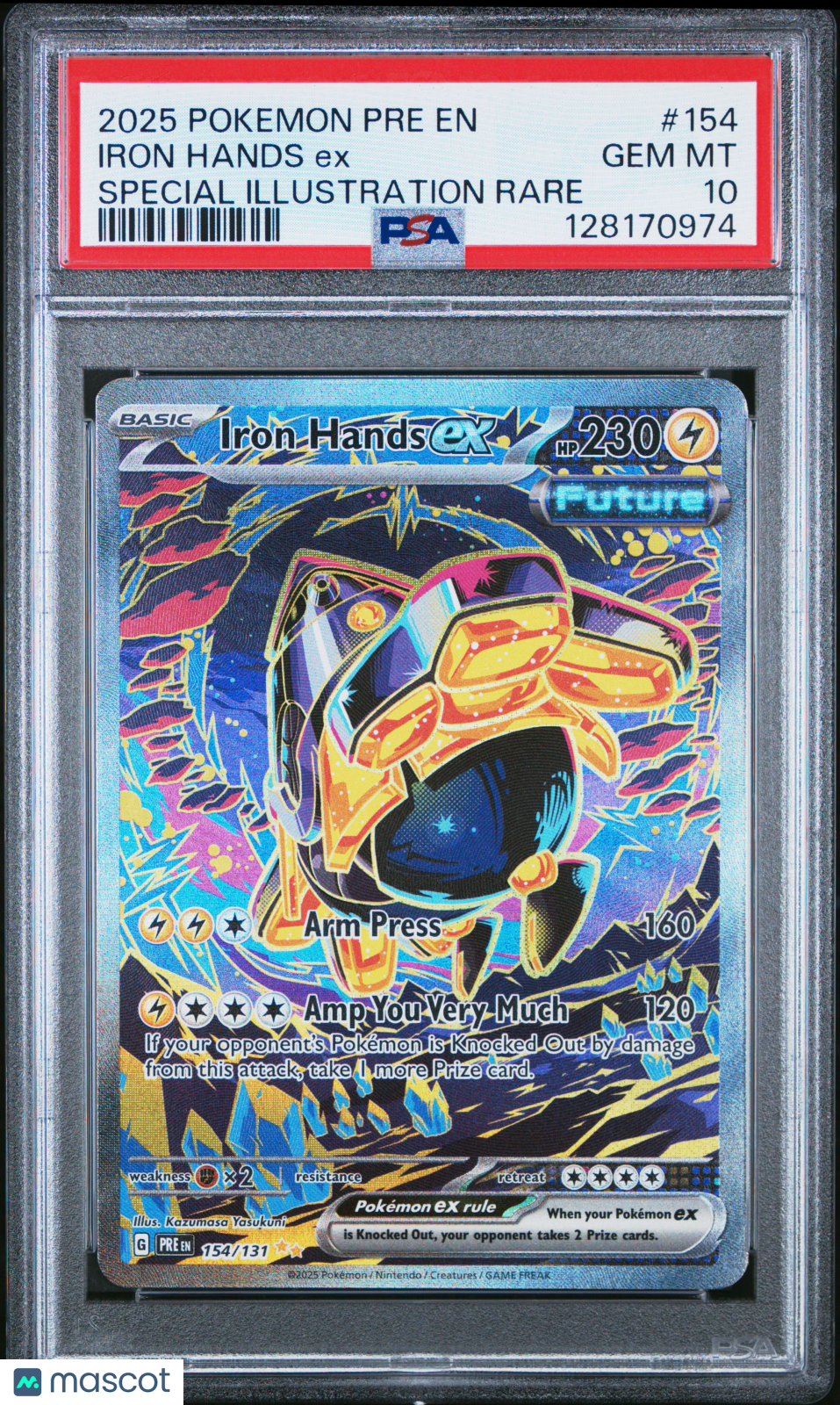 2025 Pokemon Prismatic Evolutions Iron Hands EX #154 SIR PSA 10 GEM MINT - Graded TCG/CCG