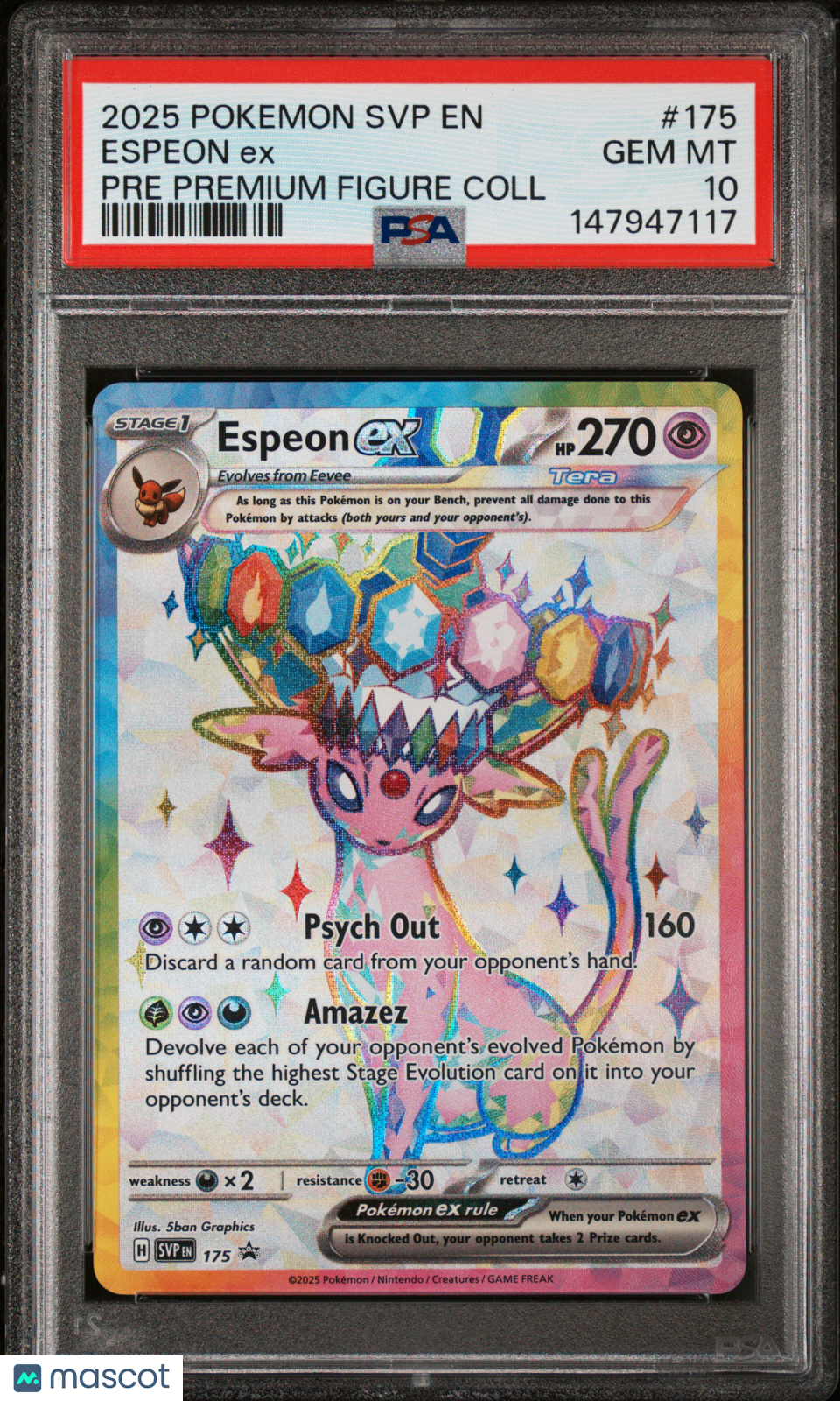 2025 Pokemon SV Black Star Promo Espeon EX #175 Premium Figure Coll PSA 10 GEM - Graded TCG/CCG