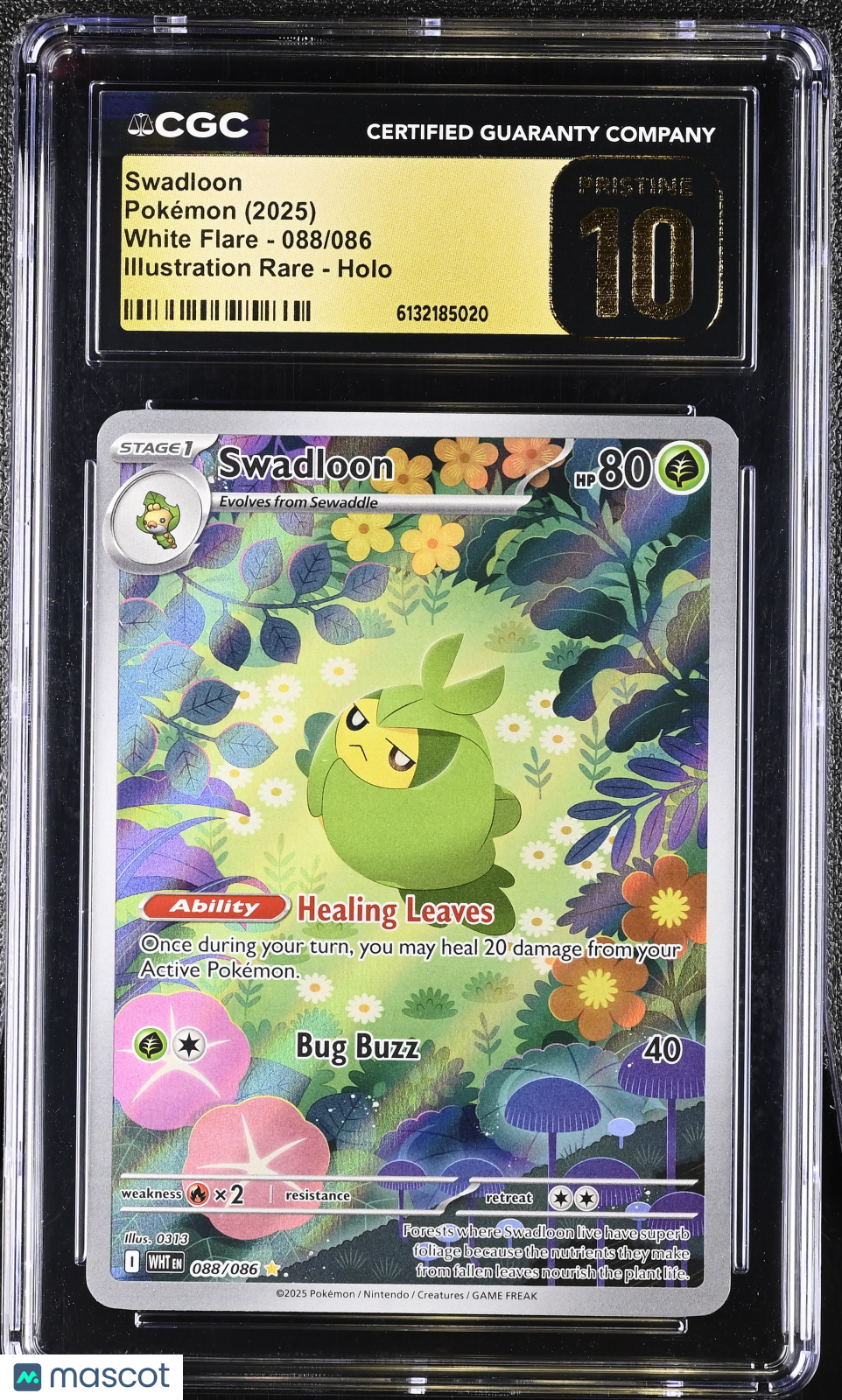 2025 Pokemon White Flare Swadloon #088/086 Illustration Rare CGC 10 PRISTINE - Graded TCG/CCG