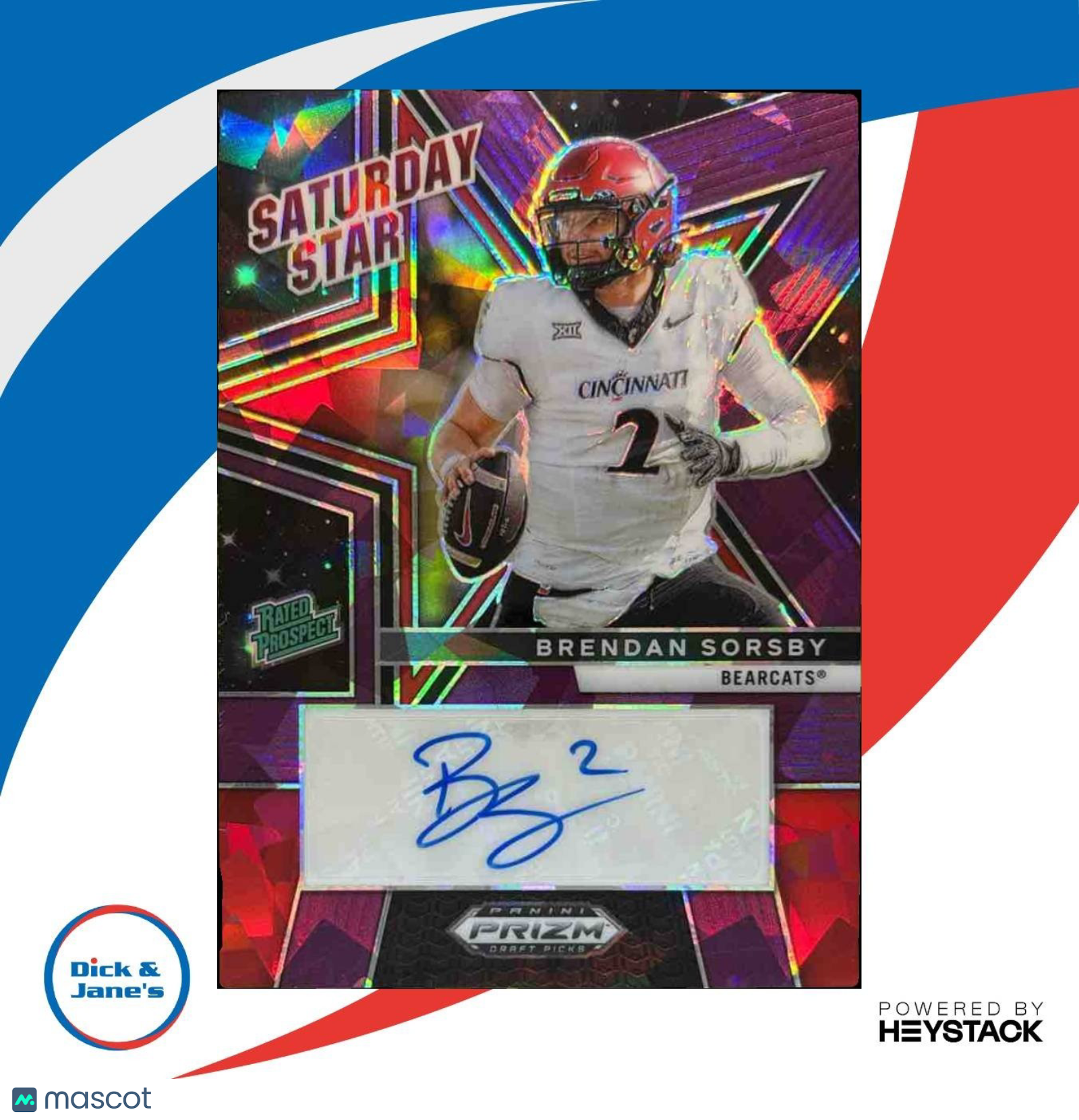 2025 Prizm Draf Brendan Sorsby Saturday Star Auto