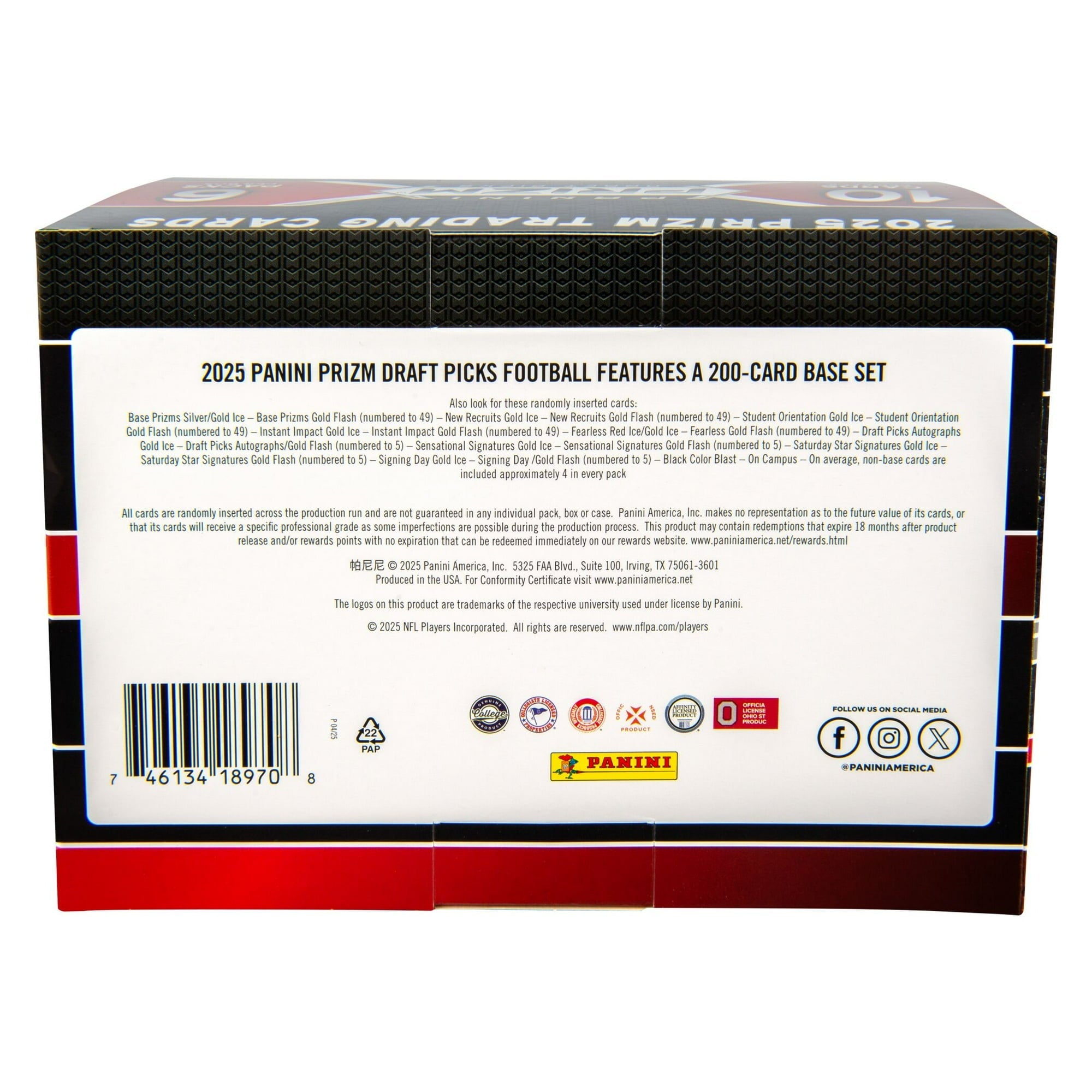 2025 Prizm Draft Picks Football Mega Box (Gold Flash or Ice) - NFL Hobby Box