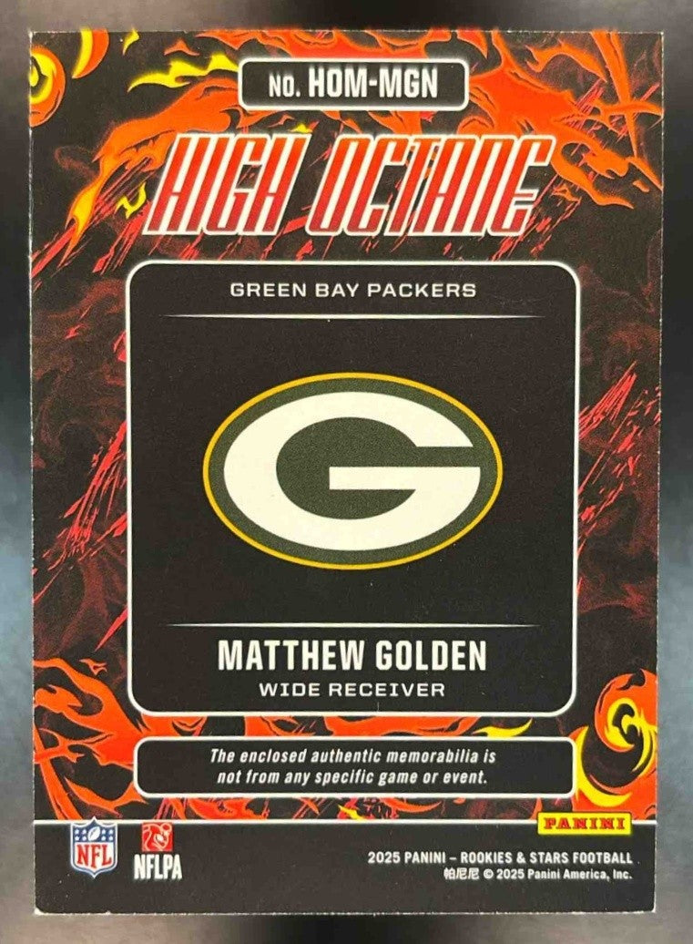 2025 Rookies & Stars Matthew Golden High Octane Patch /49 MEM RC Packers - Sports Cards