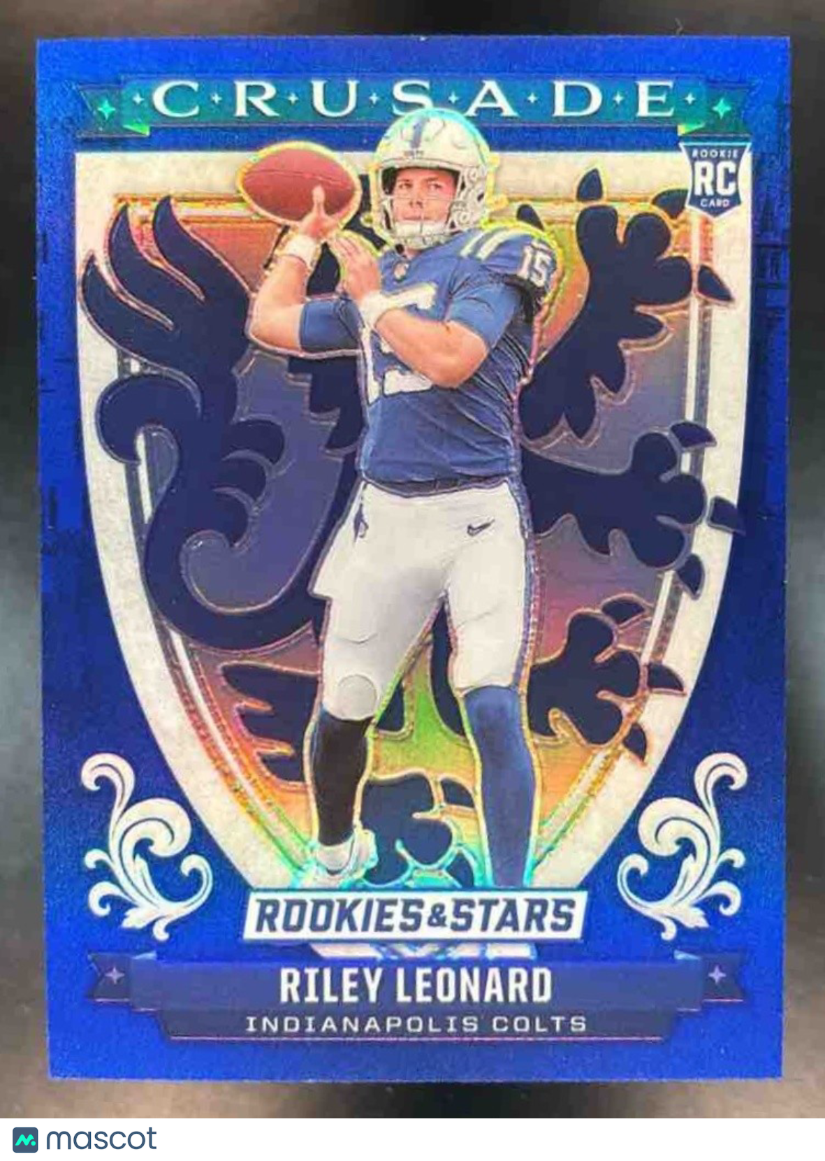 2025 Rookies & Stars Riley Leonard Crusade Blue /50 #18 RC Indianapolis Colts - Sports Cards