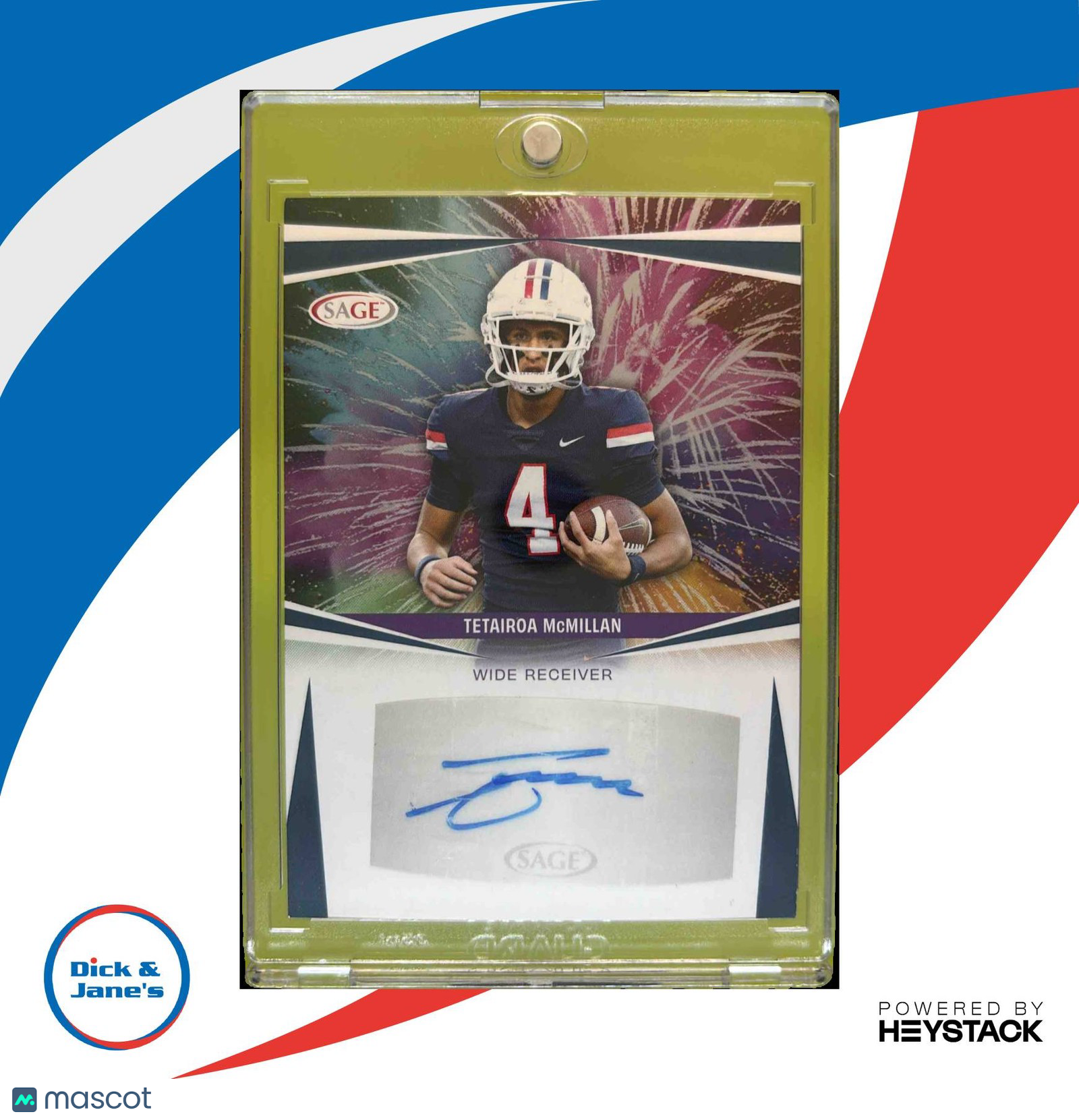 2025 SAGE HIT Tetairoa McMillan Signatures Fireworks A-TM Auto Arizona Wildcats - Sports Cards