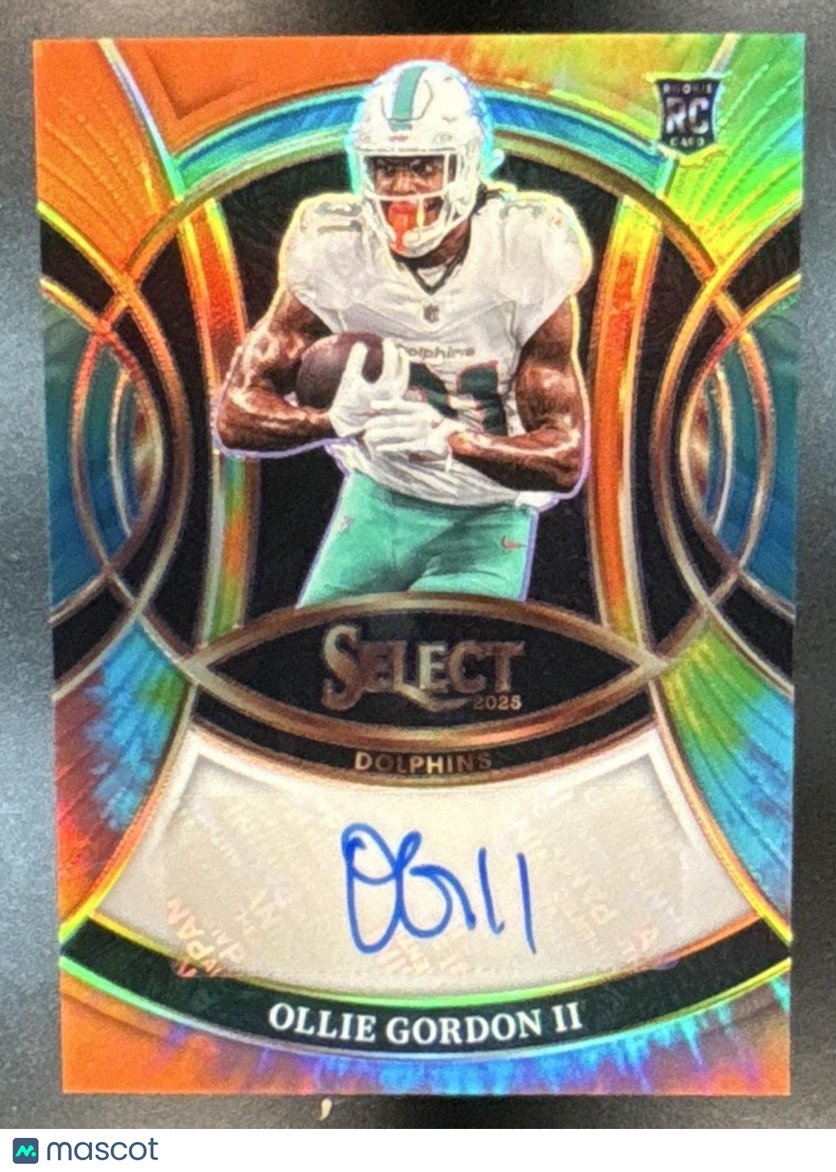 2025 Select Ollie Gordon II Rookie Signatures Tie-Dye RC /25 Auto Miami Dolphins - Sports Cards