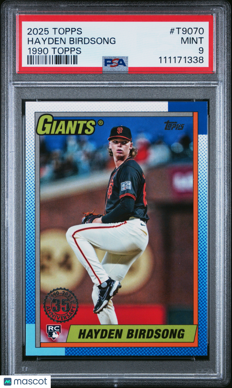 2025 Topps 1990 Hayden Birdsong Rookie #T9070 PSA 9 San Francisco Giants - Graded Sports Cards