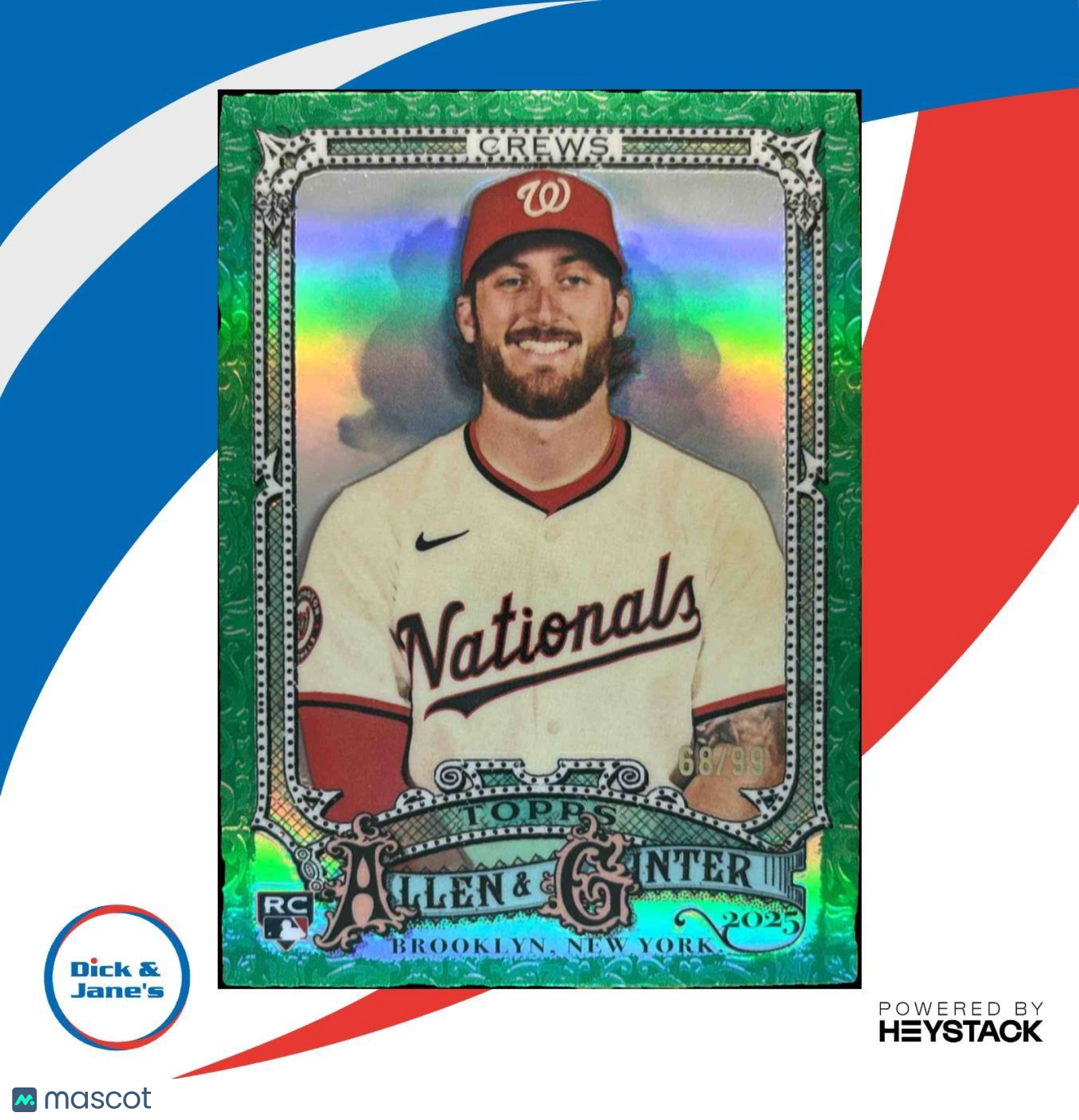 2025 Topps Allen & Ginter Dylan Crews Chrome Green /99 #120 Washington Nationals - Sports Cards