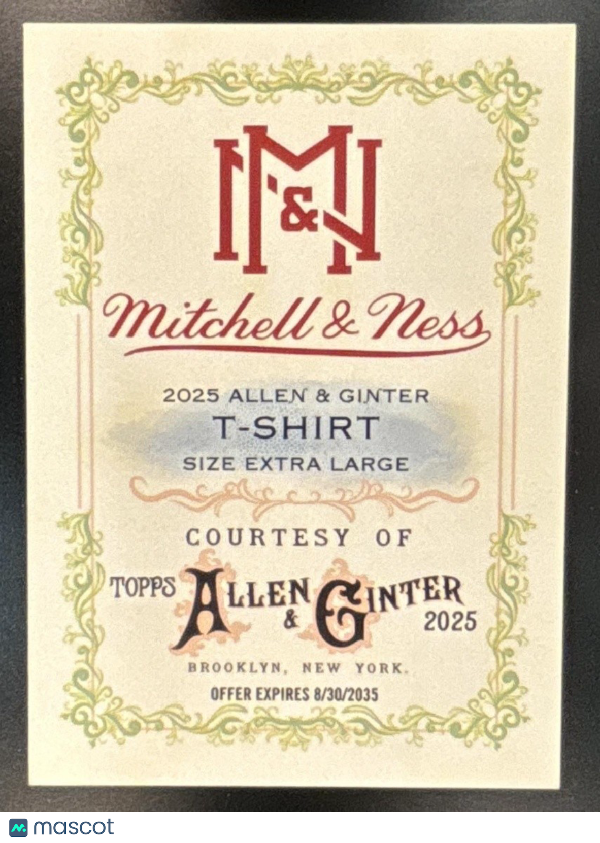 2025 Topps Allen & Ginter Mitchell & Ness XL T-Shirt Redemption - Sports Cards