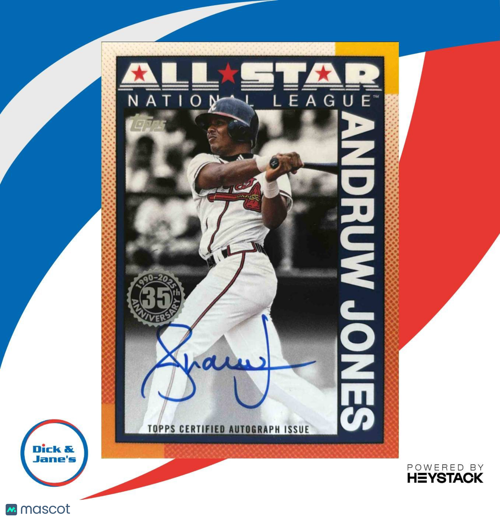 2025 Topps Andruw Jones 1990 All-Star Auto (S2) #90AS-AJ Atlanta Braves - Sports Cards