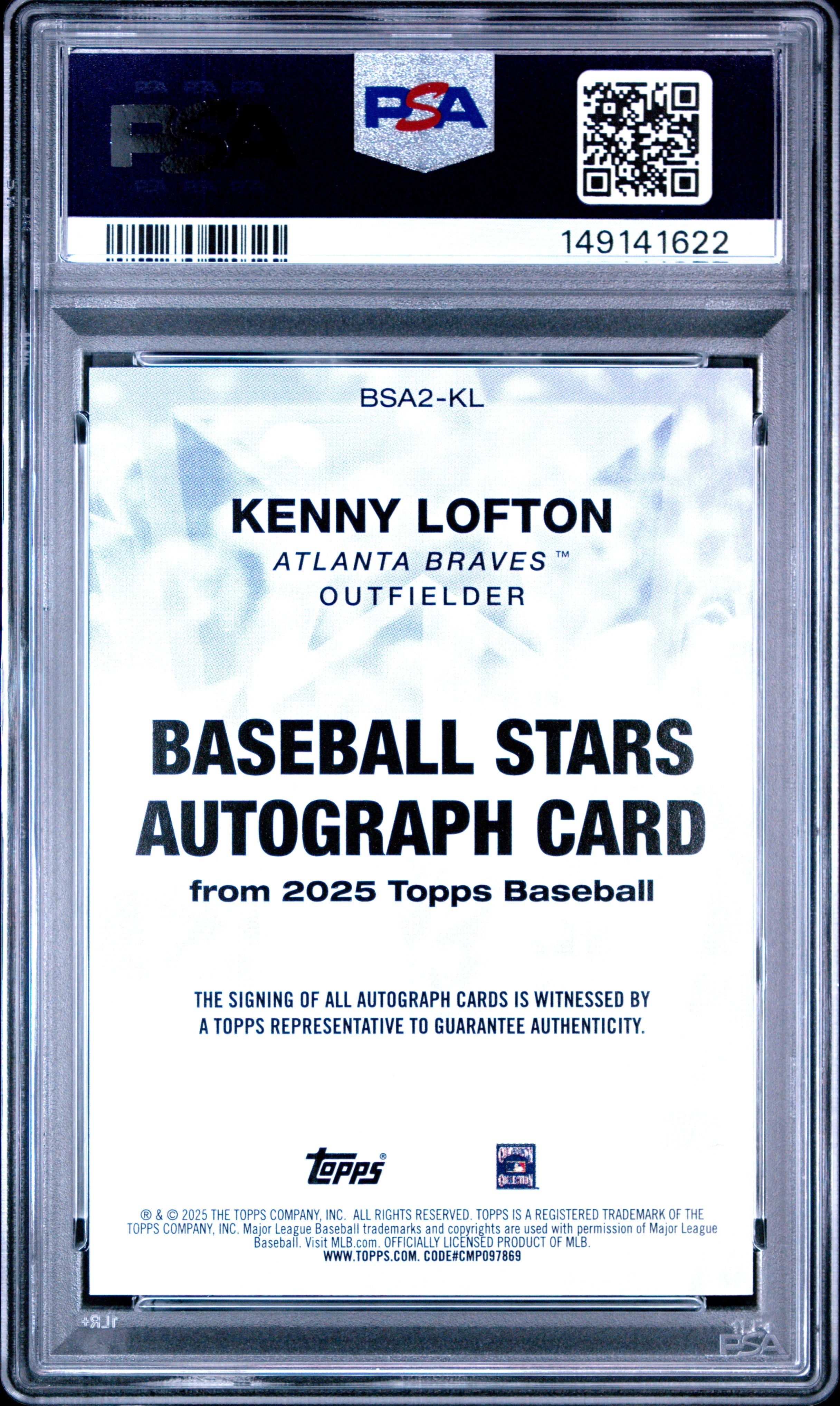 2025 Topps Baseball Stars Autographs Kenny Lofton Blue 017/150 #BSA2KL PSA 8 - Graded Sports Cards