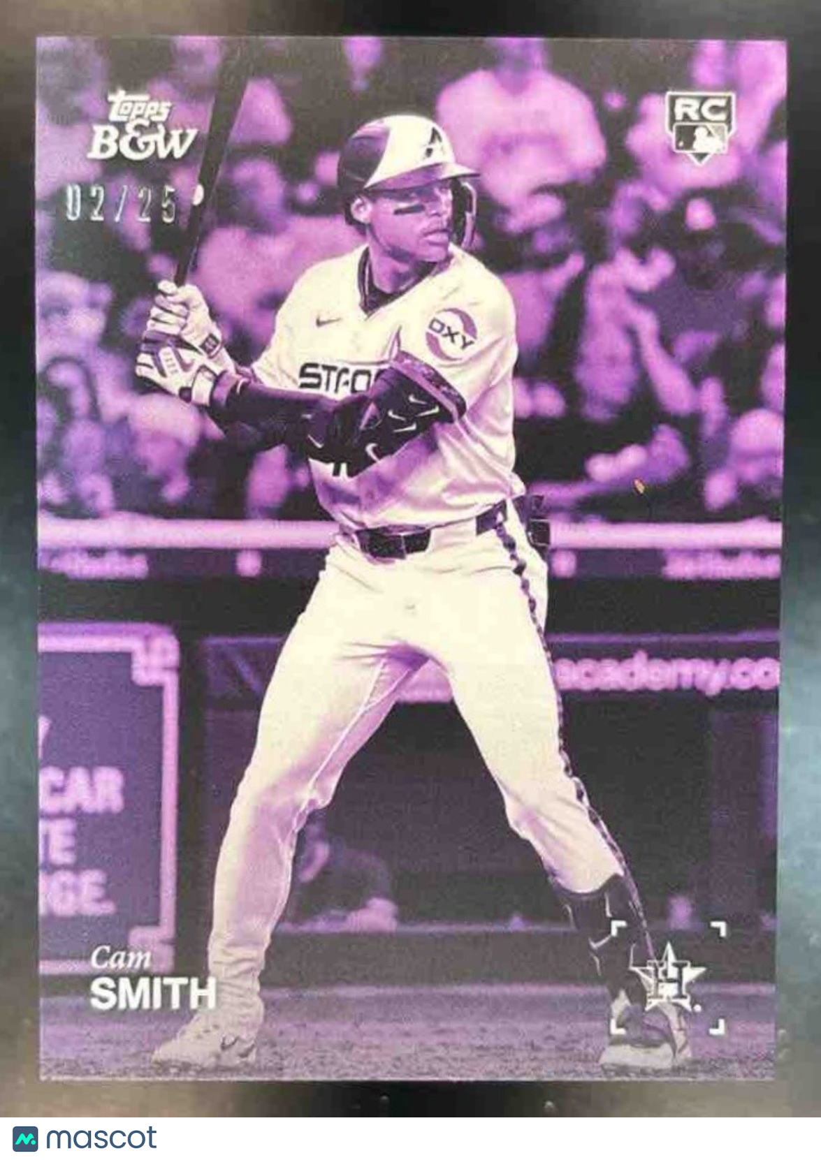 2025 Topps Black and White Cam Smith Purple /25 #48 RC Chicago Cubs - Sports Cards