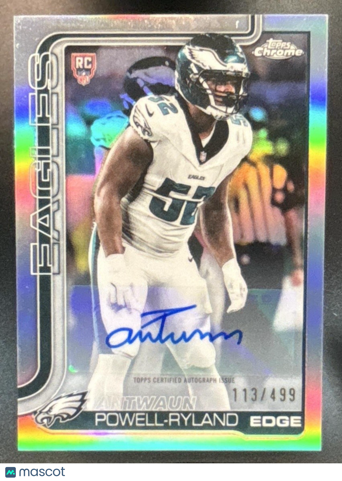 2025 Topps Chrome Antwaun Powell-Ryland Auto Refractor /499 RC Eagles - Sports Cards