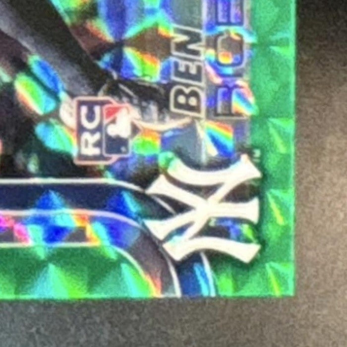 2025 Topps Chrome Ben Rice Green Geometric Refractor /99 #139 RC Yankees - Sports Cards