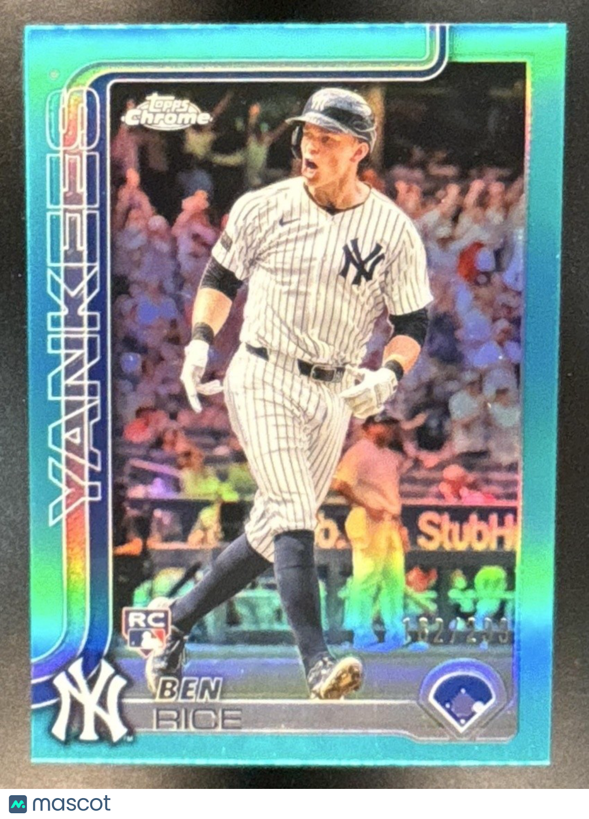 2025 Topps Chrome Ben Rice Teal Refractor /299 #139 RC New York Yankees - Sports Cards