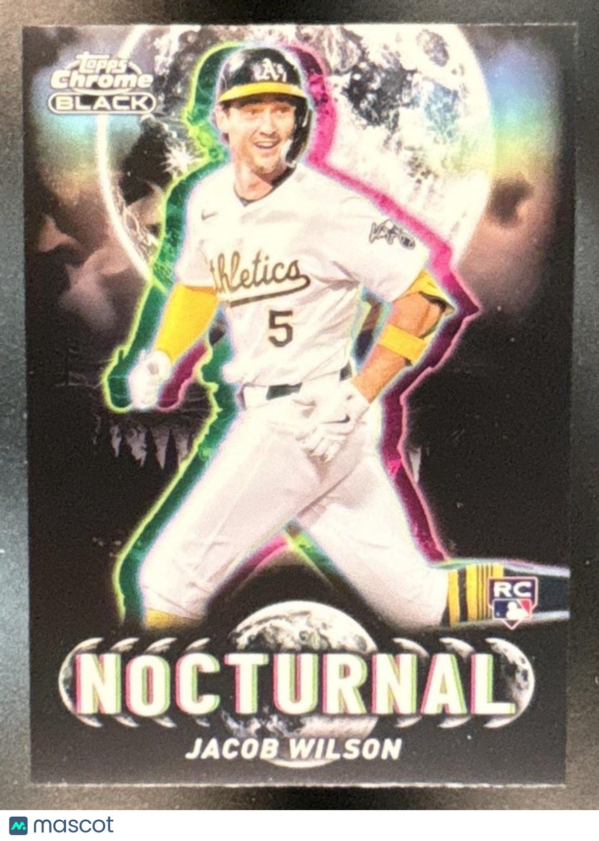 2025 Topps Chrome Black Jacob Wilson Nocturnal #NOC-35 RC Athletics - Sports Cards