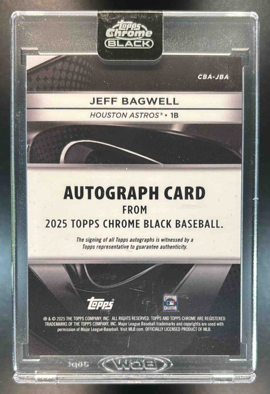2025 Topps Chrome Black Jeff Bagwell Auto Red Refractor /5 Houston Astros - Sports Cards